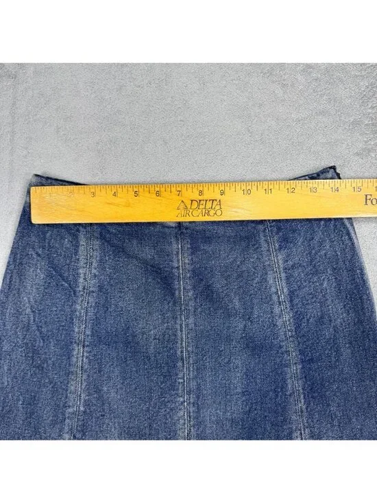 Y2K Grunge Altar'd State Denim Mini Skirt Sz Medium High Rise Fitted Jean Skirt - Picture 8 of 9